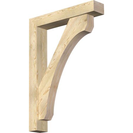 Ekena Millwork Legacy Block Rough Sawn Bracket w/ Offset Brace, Douglas Fir, 6"W x 32"D x 44"H BKT0604X32X44LEC05RDF